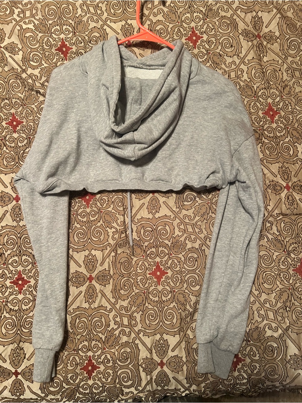 Forever 21 Gray Cropped Hoodie Sweater Medium - Picture 4 of 4